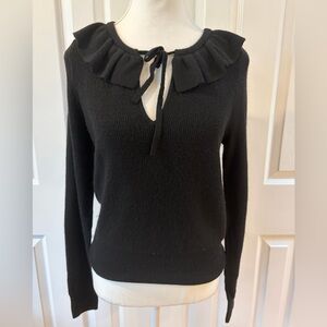 Madewell Black Wool Blend Collared Sweater Size XS